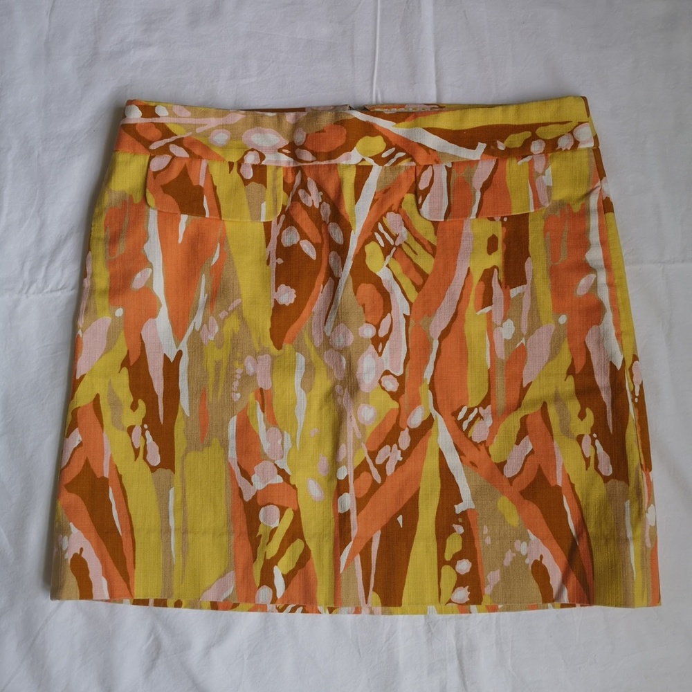 J. Crew Abstract Floral Printed Mini Skirt Size 2 XS